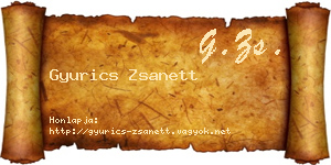 Gyurics Zsanett névjegykártya